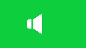 Speaker icon symbol motion graphic, Playing loudspeaker audio volume sign symbol animation isolated on green screen background video