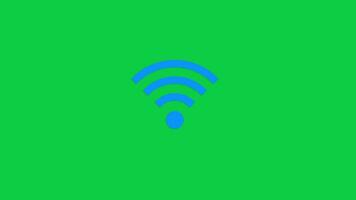 Blue wifi icon sign symbol animation motion graphics isolated on green screen background video