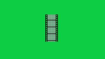 Flim strip reel moving animation isolated on green screen background video