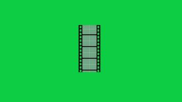 Flim strip reel moving animation isolated on green screen background video