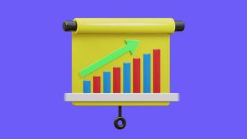 3d ícone animado apresentação diagrama. simples animação. usar para negócios, anúncio, infográfico, apresentação. 4k vídeo movimento gráfico video