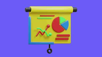 3d ícone animado apresentação diagrama. simples animação. usar para negócios, anúncio, infográfico, apresentação. 4k vídeo movimento gráfico video