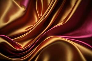 abstract background luxury cloth or liquid wave or wavy folds of grunge silk texture satin velvet material or luxurious Christmas background or elegant wallpaper design, background. AI generated photo