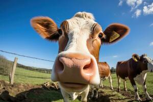 cows inside modern dairy farm photo