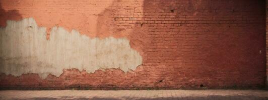 the old red brick wall. AI generated photo