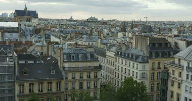 panorama de Paris avec en volant pigeons video
