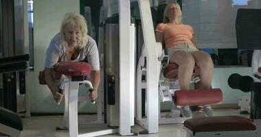 femmes Faire jambe des exercices sur aptitude Machines video