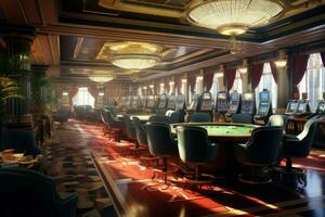 Elaborate Casino interior. Generate Ai photo