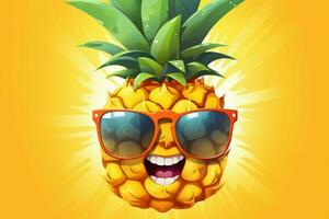 Charismatic Happy pineapple character. Generate AI photo