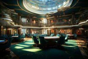 Casino interior. Generate Ai photo