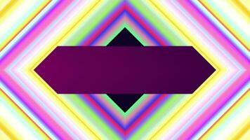 Square frame with neon lines animation video
