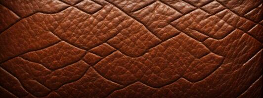 Brown leather texture background. AI generated photo