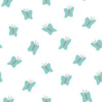 Seamless pattern with cute abstract butterflies. Simple summer baby print. Vector graphics.