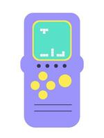 Vector retro pocket game console illustration. Flat game console 90s