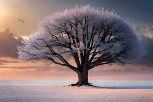 un hermosa árbol ai generativo foto