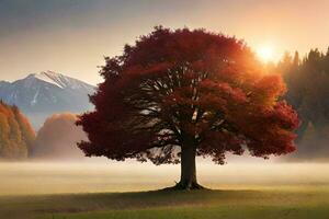 un hermosa árbol ai generativo foto