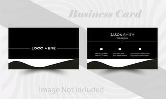 doble de un lado negocio tarjeta modelo moderno y limpiar estilo, sencillo y limpiar negro y blanco negocio tarjeta modelo vector