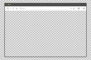 Outline browser window. Website mockup frame. Editable template of computer browser. Empty desktop screen layout. Thin web page frame. vector