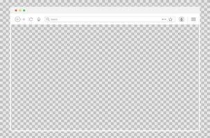 Outline browser window. Website mockup frame. Editable template of computer browser. Thin web page frame. vector
