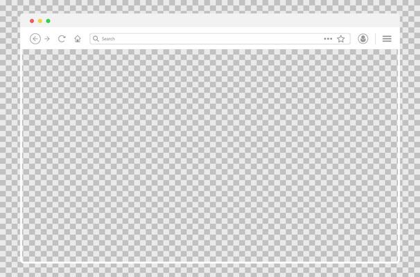 Outline browser window. Website mockup frame. Editable template of computer browser. Thin web page frame.