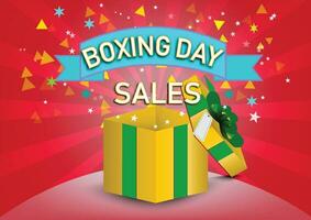 Boxing open day sale.Creative gift of boxing day for sale symbol.promotion,poster,social media, marketing, celebration,champagne,gift,happy,Vector concept champagne and Discount . vector