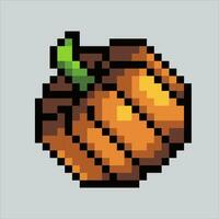 Pixel art illustration Pumpkin. Pixelated Pumpkin Vegetable. Pumpkin Farm icon pixelated for the pixel art game and icon for website and video game. old school retro. vector