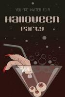 Halloween invitation with grunge structure vector