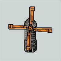 Pixel art illustration Windmill. Pixelated Windmill. Windmill Farm icon pixelated for the pixel art game and icon for website and video game. old school retro. vector