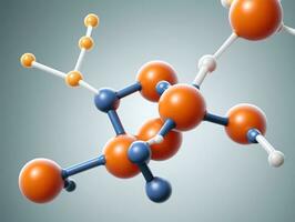 The Structure Of An Orange And Blue Substance. AI Generated photo