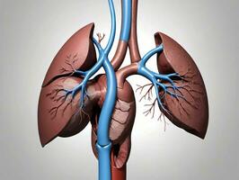 A Diagram Of The Human Heart And Lungs. AI Generated photo