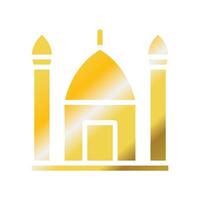 Mosque icon solid gradient golden colour ramadan symbol illustration perfect. vector