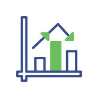 Chart icon duotone green blue business symbol illustration. vector