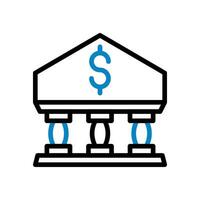 bancario icono duocolor azul negro negocio símbolo ilustración. vector