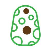 Egg icon duotone green brown colour easter symbol illustration. vector