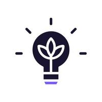 Lamp idea icon solid purple black business symbol illustration. vector