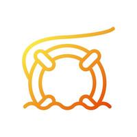 Lifebuoy icon gradient yellow orange summer beach symbol illustration. vector