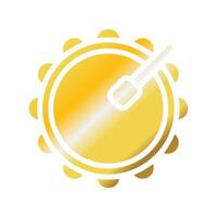 Drum icon solid gradient golden colour ramadan symbol illustration perfect. vector