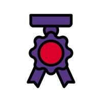 Medal icon colored outline red purple colour military symbol perfect. vector