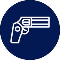 pistola icono redondeado azul blanco color militar símbolo Perfecto. vector