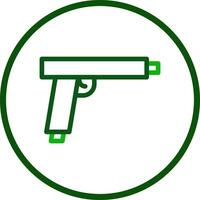 pistola icono línea redondeado verde color militar símbolo Perfecto. vector