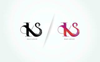 two logos for ks and ks monogram vector