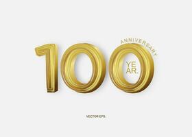 100th anniversary golden number 100 years anniversary vector illustration