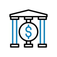 Banking icon duocolor blue black business symbol illustration. vector