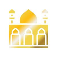 Mosque icon solid gradient golden colour ramadan symbol illustration perfect. vector