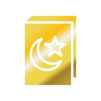 Corán icono sólido degradado dorado color Ramadán símbolo ilustración Perfecto. vector