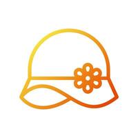 sombrero icono degradado amarillo naranja verano playa símbolo ilustración vector