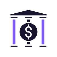 Banking icon solid purple black business symbol illustration. vector
