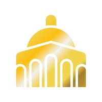 Mosque icon solid gradient golden colour ramadan symbol illustration perfect. vector