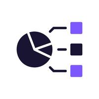 Chart icon solid purple black business symbol illustration. vector