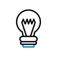 lámpara idea icono duocolor azul negro negocio símbolo ilustración. vector